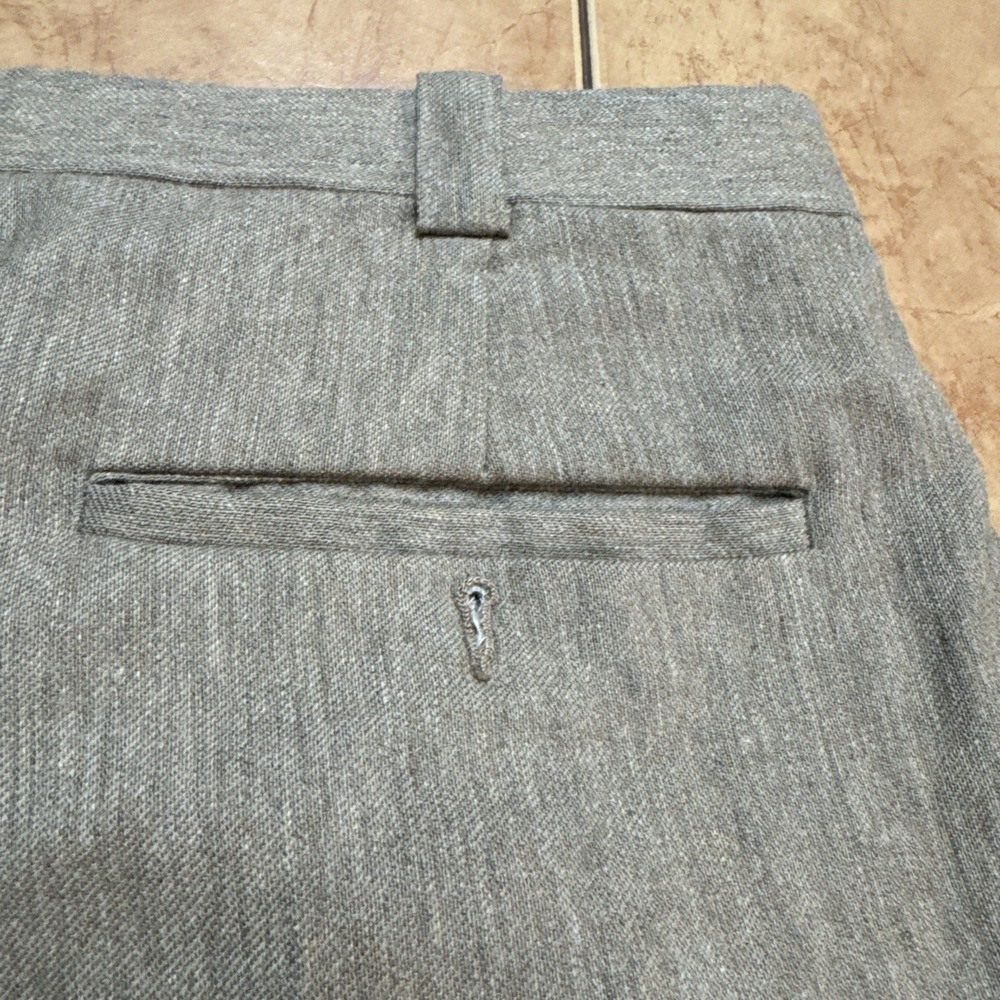 Vintage Orvis Pants Sz 42 x 31 Brown Wool Flannel Tweed Dress Trousers USA Made - Picture 5 of 9